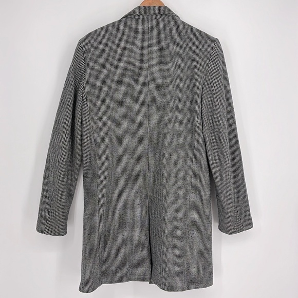 Zara Man Houndstooth Button Front Pea Coat Men’s Size Large - Picture 12 of 13